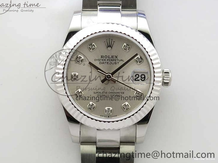 0406 Datejust 31mm 278271 SS BP Maker Best Edition Silver Crystal Dial on Oyster Bracelet Affordable 2745